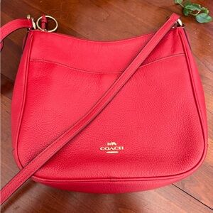 Coach Chaise Crossbody Shoulder Colorblock Red Rust Leather 79588